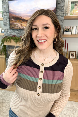 Kali Color Block Henley Top