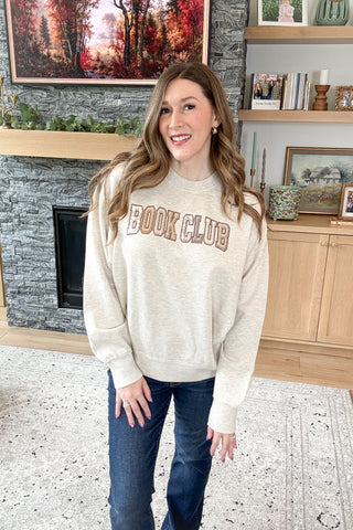 Book Club Boxy Crew Pullover Sweatshirt