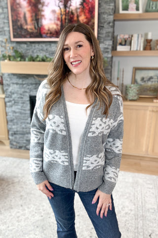 Sweet Spot Animal Print Striped Cardigan