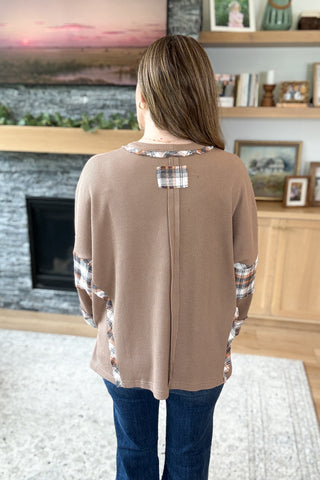 Daphne Oversized Plaid Contrast Thermal Knit Top