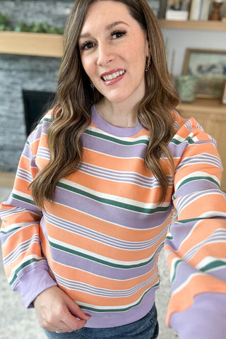 Heidi Striped Pullover Sweatshirt