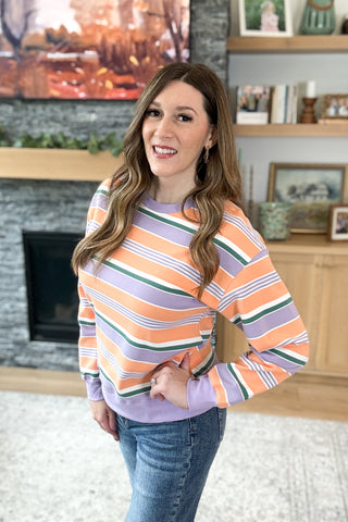 Heidi Striped Pullover Sweatshirt