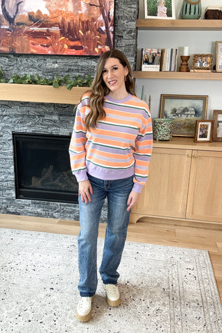 Heidi Striped Pullover Sweatshirt