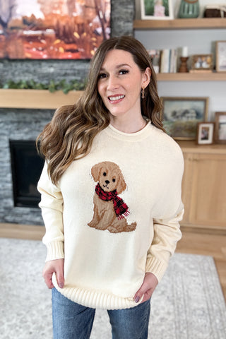 Puppy Motif Sweater
