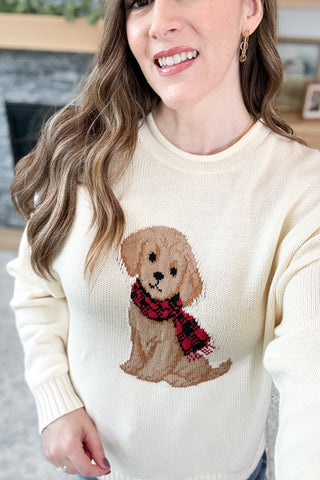Puppy Motif Sweater