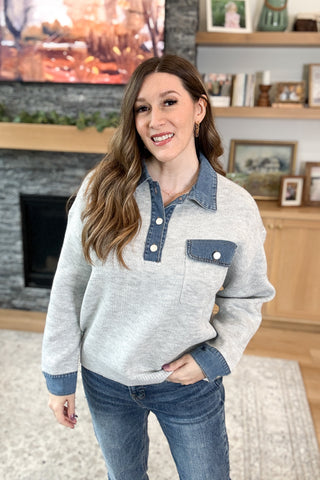 Oaklie Denim Collar Sweater