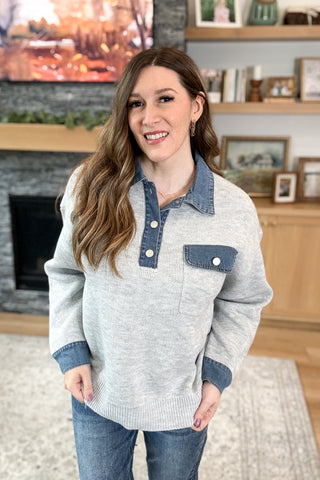 Oaklie Denim Collar Sweater