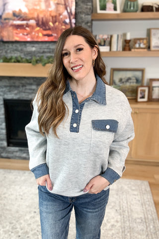 Oaklie Denim Collar Sweater