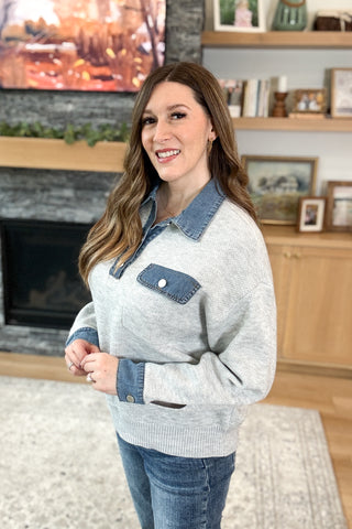 Oaklie Denim Collar Sweater