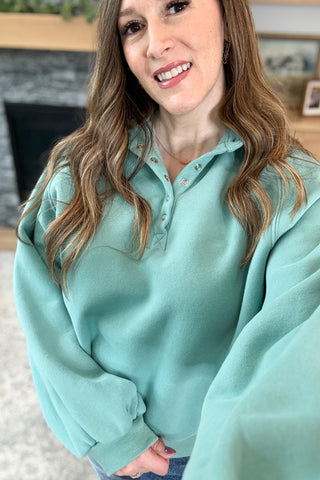 Snap Happy Pullover Sweatshirt