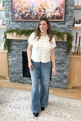 Laurin Scallop Trim Top