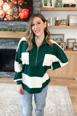 Campus Bound Half Zip Pullover Top