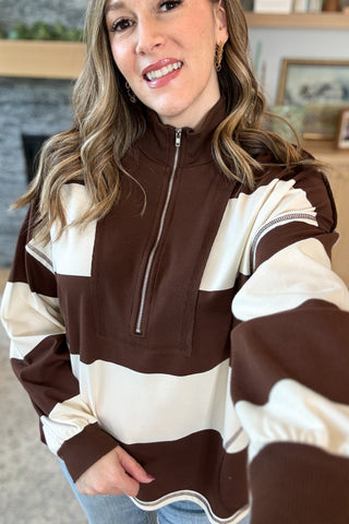 Campus Bound Half Zip Pullover Top