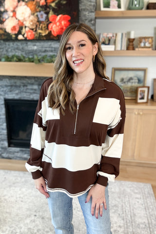 Campus Bound Half Zip Pullover Top