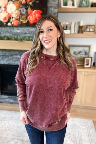 Josie Acid Wash Pullover Sweatshirt