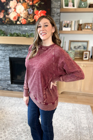 Josie Acid Wash Pullover Sweatshirt