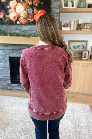 Josie Acid Wash Pullover Sweatshirt