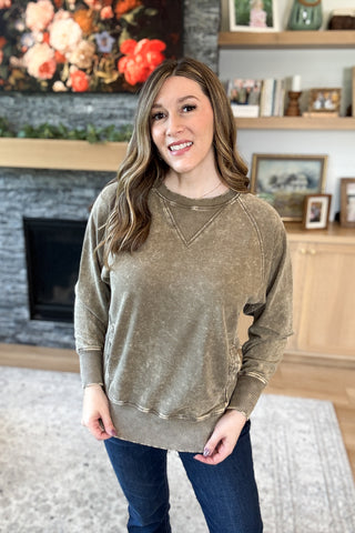 Josie Acid Wash Pullover Sweatshirt