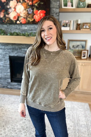 Josie Acid Wash Pullover Sweatshirt