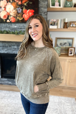 Josie Acid Wash Pullover Sweatshirt