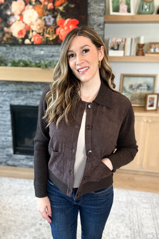 Brownstone Suede Contrast Sweater Jacket