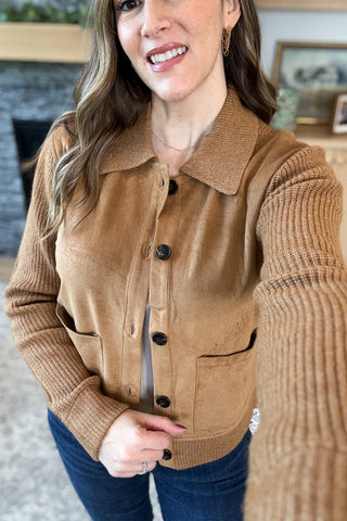 Brownstone Suede Contrast Sweater Jacket