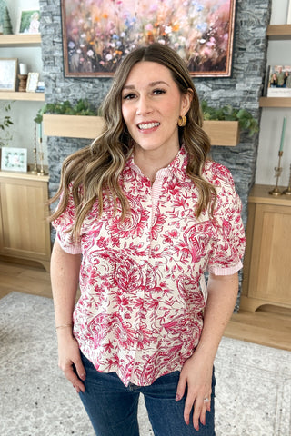 Miah Button Down Blouse Top