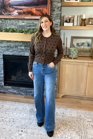 Donna Polka Dot Button Down Cardigan
