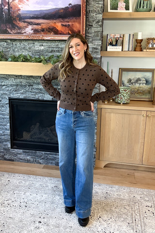 Donna Polka Dot Button Down Cardigan