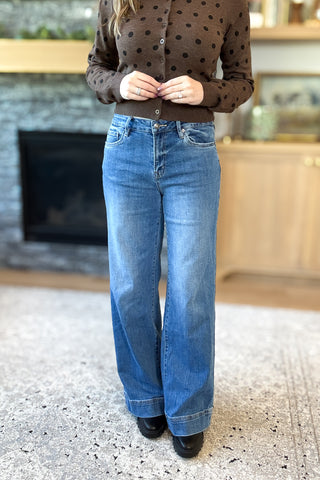 Sofia Mid Rise Wide Leg Mica Jeans