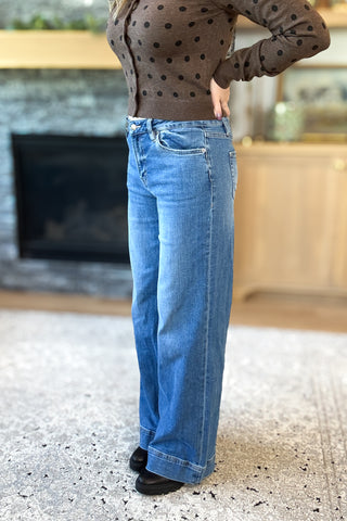 Sofia Mid Rise Wide Leg Mica Jeans