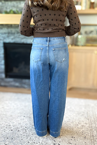 Sofia Mid Rise Wide Leg Mica Jeans