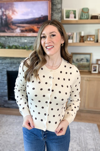 Donna Polka Dot Button Down Cardigan