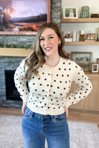Donna Polka Dot Button Down Cardigan