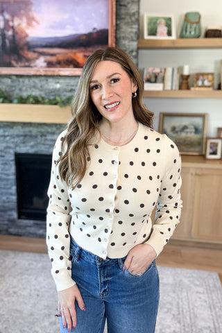 Donna Polka Dot Button Down Cardigan
