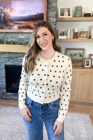 Donna Polka Dot Button Down Cardigan