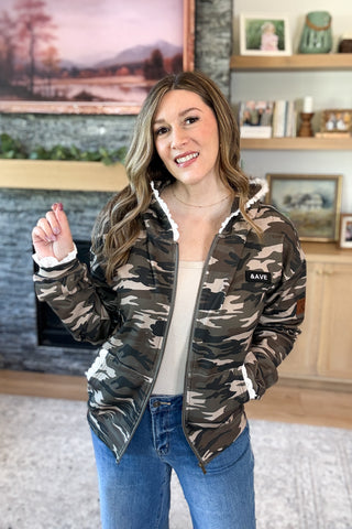 Fullzip Hoodie Sweatshirt - Camo Lace