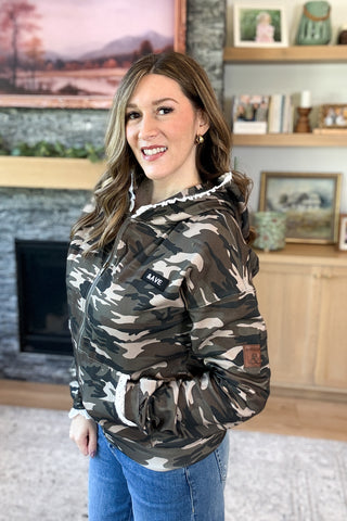 Fullzip Hoodie Sweatshirt - Camo Lace