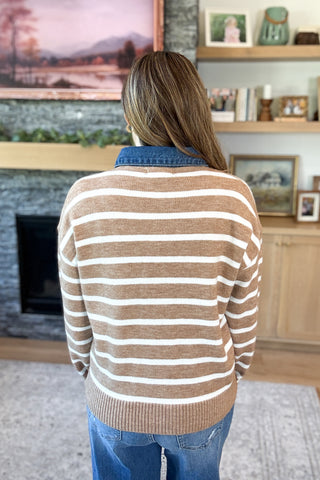 Mirah Denim Trim Sweater Cardigan