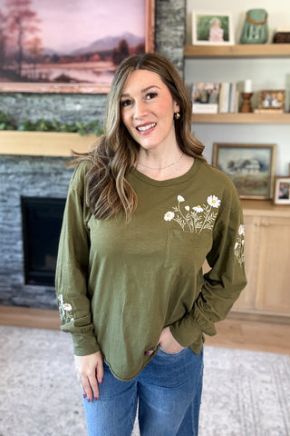 Daisie Embroidered Long Sleeve Top