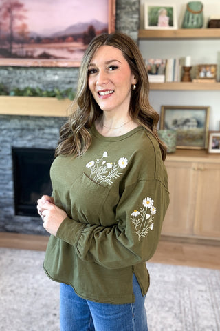 Daisie Embroidered Long Sleeve Top