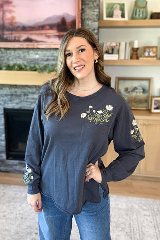 Daisie Embroidered Long Sleeve Top