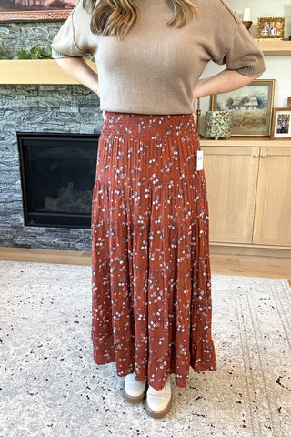 Ginger Bloom Smocked Maxi Skirt