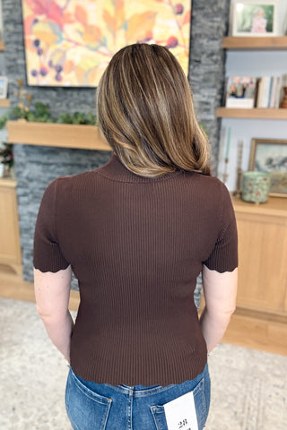Lizzie Mock Neck Ribbed Knit Top
