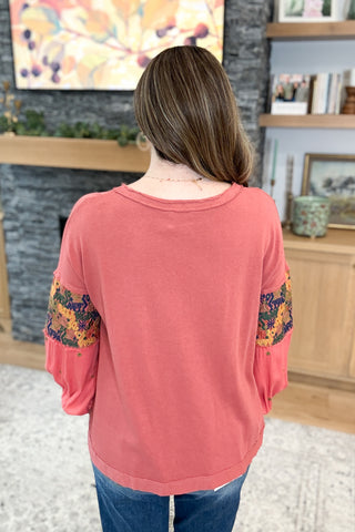 Maggie Embroidered Sleeve Long Sleeve Tee