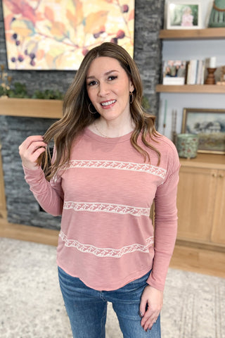 Addie Lace Striped Top