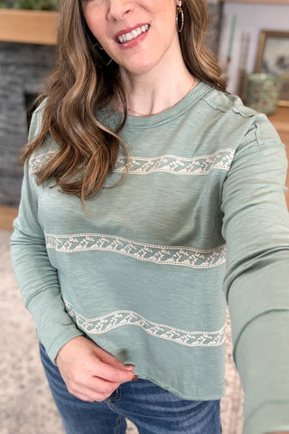 Addie Lace Striped Top