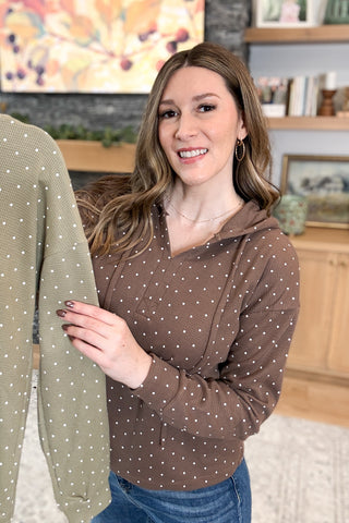 Lottie Polka Dot Thermal Hoodie Top