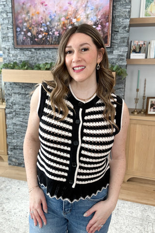 Alanna Striped Sleeveless Vest Top