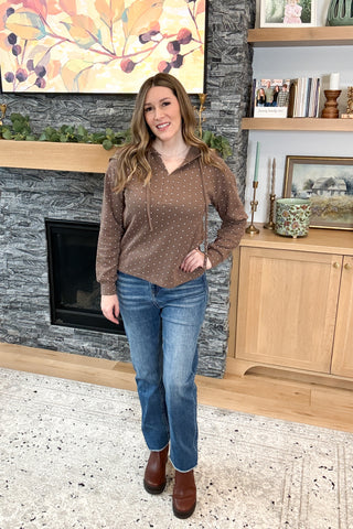Lottie Polka Dot Thermal Hoodie Top